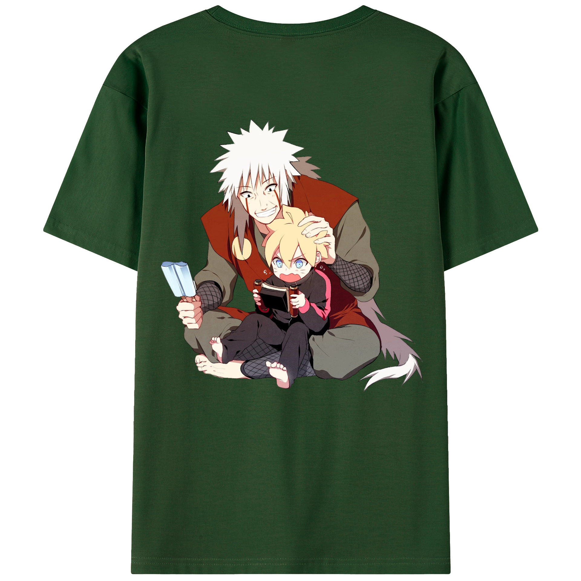 （画像用） NARUTO -ナルト- 自来也（じらいや） Jiraiya 綿100％半袖Tシャツ（背面プリント）